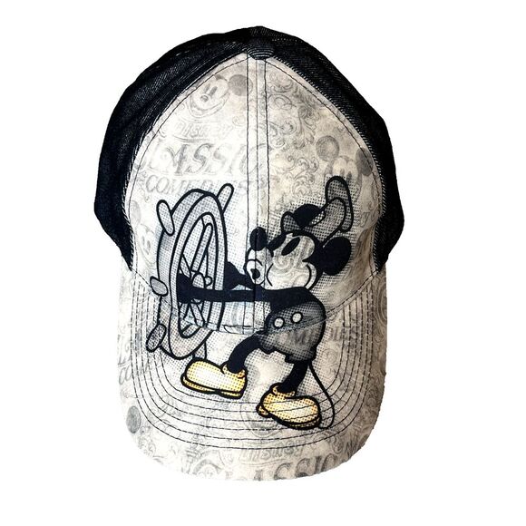 NWT Mickey Mouse Steamboat Willie‎ Disneyland Snapback Hat Adult OS 57-61cm - Picture 1 of 9